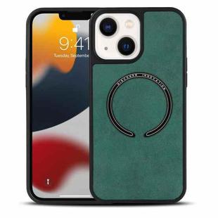 For iPhone 14 Lambskin Texture MagSafe Magnetic Phone Case (Dark Green)