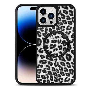 For iPhone 14 Pro Leather Texture MagSafe Magnetic Phone Case(Black Leopard)