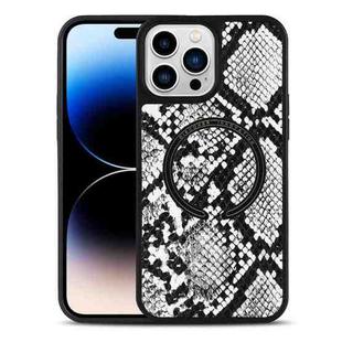 For iPhone 14 Pro Max Leather Texture MagSafe Magnetic Phone Case (Python Pattern)