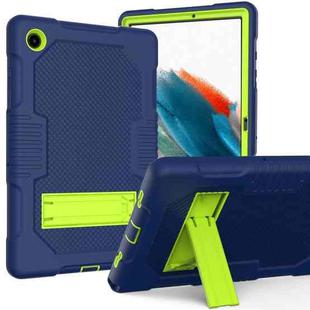 For Samsung Galaxy Tab A8 10.5 2021 X200 Contrast Color Robot Shockproof Silicone + PC Tablet Case(Navy Blue Yellow Green)