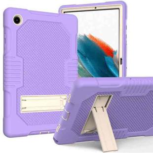 For Samsung Galaxy Tab A8 10.5 2021 X200 Contrast Color Robot Shockproof Silicone + PC Tablet Case(Purple)