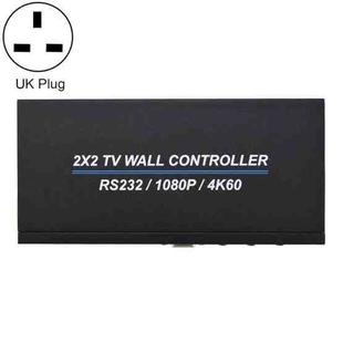 BT100 4K 60Hz 1080P 2 x 2 TV Wall Controller, Plug Type:UK Plug(Black)