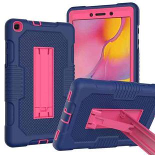 For Samsung Galaxy Tab A 8.0 2019 T290 Contrast Color Robot Shockproof Silicone + PC Tablet Case(Navy Blue Rose)