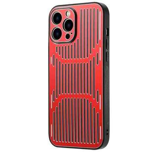 For iPhone 14 Plus Hollow Heat Dissipation Metal Phone Case (Red)