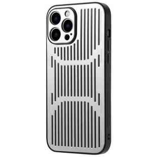 For iPhone 14 Pro Hollow Heat Dissipation Metal Phone Case(Silver)