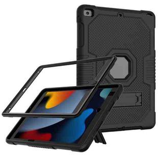 For iPad 10.2 2021 Contrast Color Robot Shockproof Silicone + PC Tablet Case(Black)