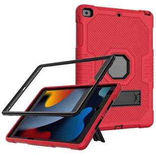 For iPad 10.2 2021 Contrast Color Robot Shockproof Silicone + PC Tablet Case(Red Black)