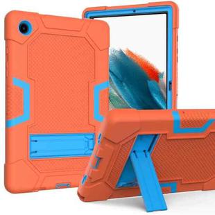 For Samsung Galaxy Tab A8 10.5 2021 X200 Contrast Color Robot Silicone + PC Tablet Case(Orange Blue)