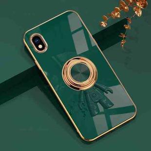 For Sony Xperia Ace III 6D Plating Astronaut Ring Kickstand Phone Case(Night Green)