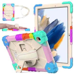 For Samsung Galaxy Tab A8 10.5 2021 X200 Contrast Color Robot Silicone + PC Tablet Case(Colorful Blue)