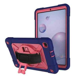 For Samsung Galaxy Tab A 8.4 T307 Contrast Color Robot Silicone + PC Tablet Case(Navy Blue Rose)
