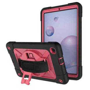 For Samsung Galaxy Tab A 8.4 T307 Contrast Color Robot Silicone + PC Tablet Case(Black Rose Red)