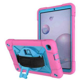 For Samsung Galaxy Tab A 8.4 T307 Contrast Color Robot Silicone + PC Tablet Case(Rose Red Blue)