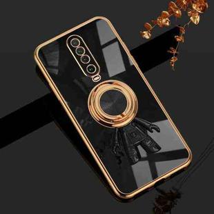 For Xiaomi Redmi K30 6D Plating Astronaut Ring Kickstand Phone Case(Black)