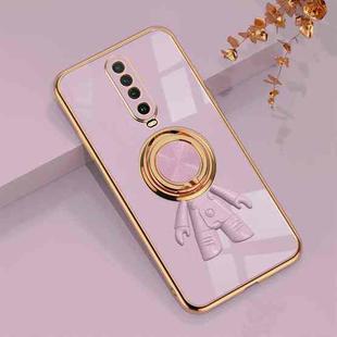 For Xiaomi Redmi K30 6D Plating Astronaut Ring Kickstand Phone Case(Light Purple)