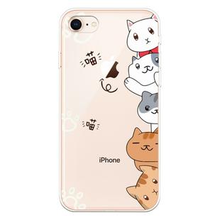 For iPhone 7 / 8 Lucency Painted TPU Protective(Meow Meow)