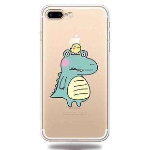 For iPhone 7Plus / 8Plus Lucency Painted TPU Protective(Bird Crocodile)