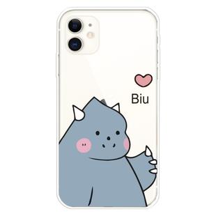 For iPhone 11 Lucency Painted TPU Protective(Caring Monster)