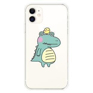 For iPhone 11 Lucency Painted TPU Protective(Bird Crocodile)