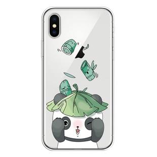 For iPhone XS Lucency Painted TPU Protective(Lotus Leaf Panda)