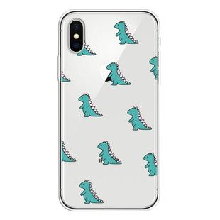 For iPhone XS Lucency Painted TPU Protective(Mini Dinosaur)