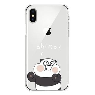For iPhone XS Lucency Painted TPU Protective(Face Panda)