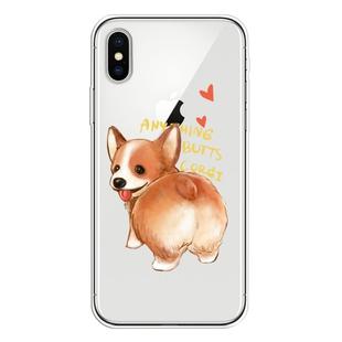 For iPhone XS Max Lucency Painted TPU Protective(Corgi)