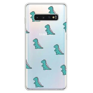 For  Galaxy S10 Plus Lucency Painted TPU Protective(Mini Dinosaur)