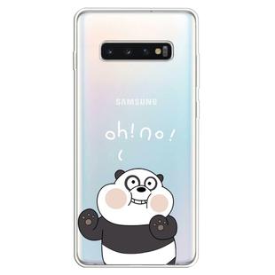 For  Galaxy S10 Plus Lucency Painted TPU Protective(Face Panda)