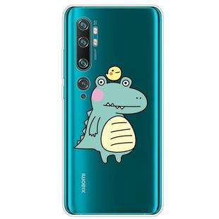 For Xiaomi CC9 Pro Lucency Painted TPU Protective(Bird Crocodile)