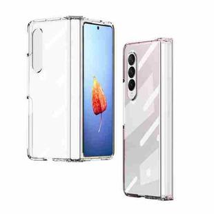 For Samsung Galaxy Z Fold4 Full Body Electroplating Hinge Phone Case(Transparent)