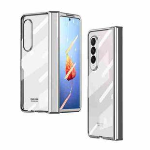 For Samsung Galaxy Z Fold4 Full Body Integrated Electroplating Hinge Phone Case(Silver)