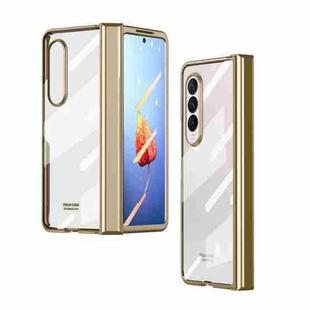 For Samsung Galaxy Z Fold4 Full Body Integrated Electroplating Hinge Phone Case(Gold)