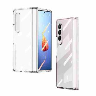 For Samsung Galaxy Z Fold4 Full Body Integrated Electroplating Hinge Phone Case(Transparent)
