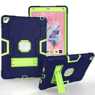 Contrast Color Robot Silicone + PC Tablet Case For iPad 6 / iPad Pro 9.7 2016(Navy Blue + Yellow Green)