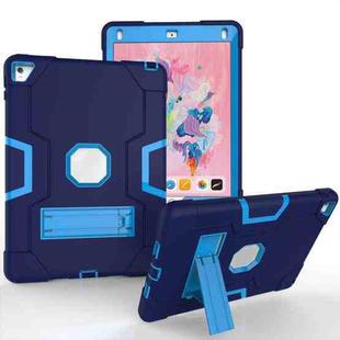 Contrast Color Robot Silicone + PC Tablet Case For iPad 6 / iPad Pro 9.7 2016(Navy Blue + Blue)