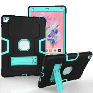 Contrast Color Robot Silicone + PC Tablet Case For iPad 6 / iPad Pro 9.7 2016(Black + Mint Green)