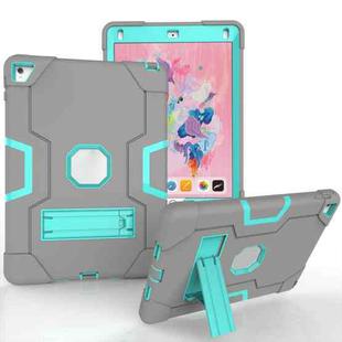 Contrast Color Robot Silicone + PC Tablet Case For iPad 6 / iPad Pro 9.7 2016(Grey + Mint Green)