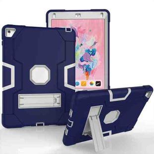 Contrast Color Robot Silicone + PC Tablet Case For iPad 6 / iPad Pro 9.7 2016(Navy Blue Grey)
