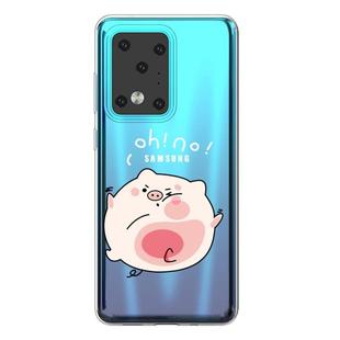 For Galaxy S20 Ultra Lucency Painted TPU Protective(Hit The Face Pig)
