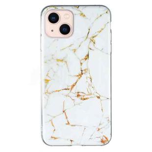 For iPhone 13 mini IMD Marble Pattern TPU Phone Case (White)