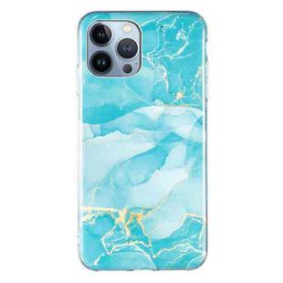 For iPhone 13 Pro IMD Marble Pattern TPU Phone Case (Green)