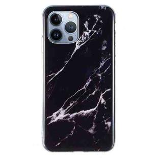 For iPhone 13 Pro Max IMD Marble Pattern TPU Phone Case (Black)