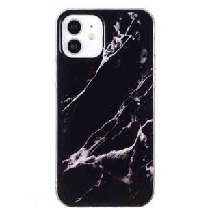 For iPhone 12 mini IMD Marble Pattern TPU Phone Case (Black)