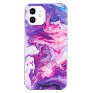 For iPhone 12 mini IMD Marble Pattern TPU Phone Case (Red)