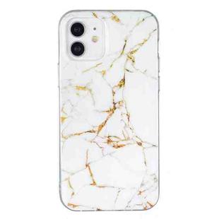 For iPhone 12 / 12 Pro IMD Marble Pattern TPU Phone Case(White)