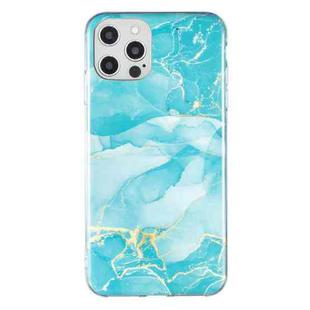 For iPhone 12 Pro Max IMD Marble Pattern TPU Phone Case(Green)