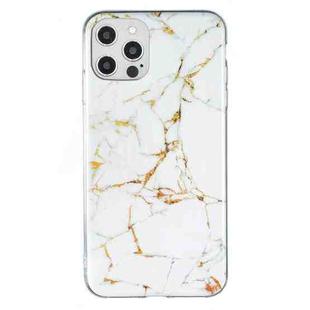 For iPhone 12 Pro Max IMD Marble Pattern TPU Phone Case(White)