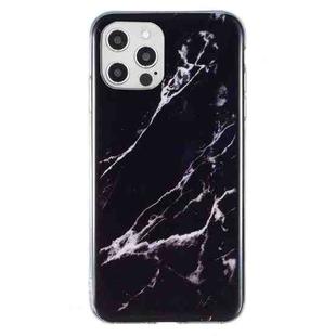 For iPhone 12 Pro Max IMD Marble Pattern TPU Phone Case(Black)