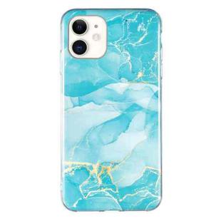 For iPhone 11 IMD Marble Pattern TPU Phone Case (Green)